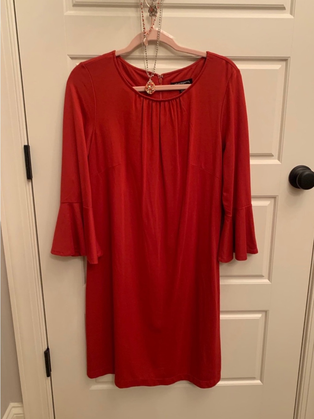 Sharagano orange Bell-Sleeve Shift Dress size 10
